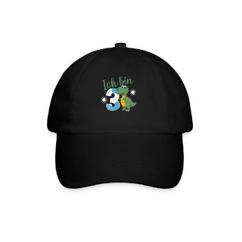 3ème anniversaire 3 ans Dino Dinosaur Fan - Casquette classique - noir/noir - Devant