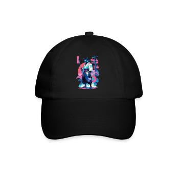 Tanuki Yokai Vaporwave Aesthetic Samurai Art - Baseball Cap - black/black - Front