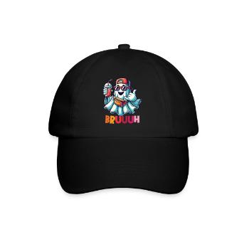 Unheimliches Lustiges Halloween Gespenst - Baseballkappe - Schwarz/Schwarz - Vorne