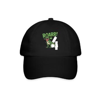 4ème anniversaire 4 ans Dino Dinosaur Fan - Casquette classique - noir/noir - Devant