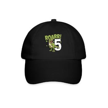 5th Birthday 5 Years Dino Dinosaur Fan - Baseball Cap - black/black - Front