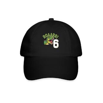 6ème anniversaire 6 ans Dino Dinosaur Fan - Casquette classique - noir/noir - Devant