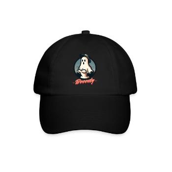 Lustiges retro Halloween Geisterspaß mit Booty - Baseballkappe - Schwarz/Schwarz - Vorne