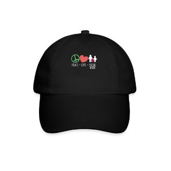 Peace Love Social Work - Baseball Cap - black/black - Front