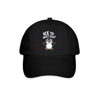 Cute Penguin Word Game - Baseball Cap - black/black - Front