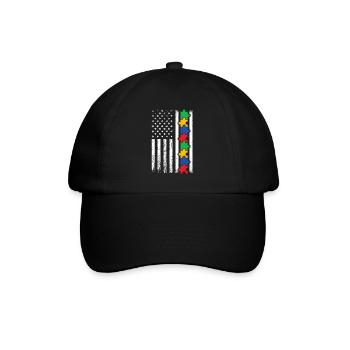 Autism Awareness Day Autistic Gift - Baseball Cap - black/black - Front