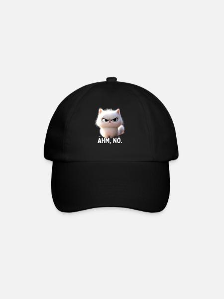 Ähm Nö Katze Nein No Faulenzer Neinsagen Katzen - Baseballkappe - Schwarz/Schwarz