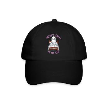 Funny Halloween Saying: There's Sheet In My Bed - Baseball Cap - black/black - Front