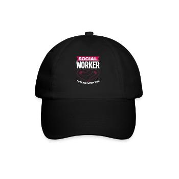 Travailleur social, je suis à vos côtés - Casquette classique - noir/noir - Devant