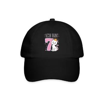 7e anniversaire chat chaton fête d’anniversaire des enfants - Casquette classique - noir/noir - Devant