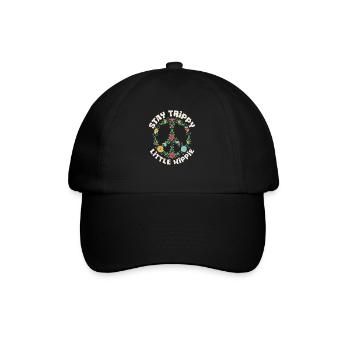 Stay Trippy Little Hippie Floral Peace Sign - Baseball Cap - black/black - Front