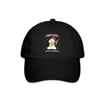 Prost Santa Weihnachten Lustiges Weihnachtsshirt - Baseballkappe - Schwarz/Schwarz - Vorne