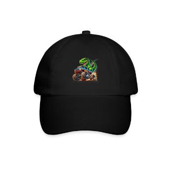 Dinosaure aventureux sur un camion monstre - Casquette classique - noir/noir - Devant