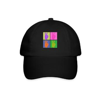 Poignée de paix colorée Pop Art Design - Casquette classique - noir/noir - Devant