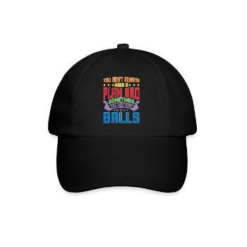 No Plan Needed Just Balls Bro - Baseballkappe - Schwarz/Schwarz - Vorne