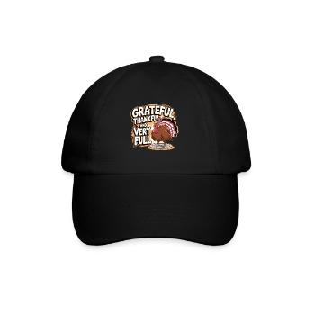 Lustiger Thanksgiving Truthahn - Baseballkappe - Schwarz/Schwarz - Vorne