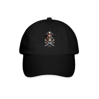 Pirate Costume Design Pirate Flag Jolly Roger - Baseball Cap - black/black - Front