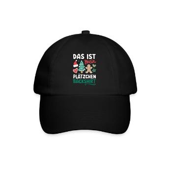 Cookie Baking Shirt Funny Christmas Design - Baseball Cap - black/black - Front