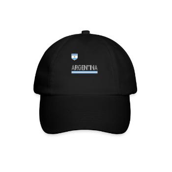 Argentinien Geschenk Argentina Argentine Flagge - Baseballkappe - Schwarz/Schwarz - Vorne