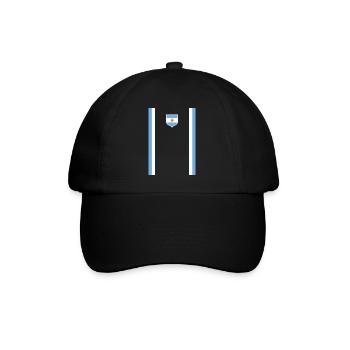 Argentinien Geschenk Argentina Argentine Flagge - Baseballkappe - Schwarz/Schwarz - Vorne