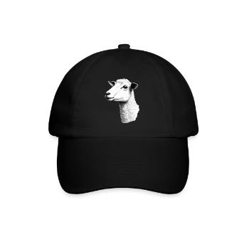 Sheep Black White Outfit Animal Motif Art Sheep - Baseball Cap - black/black - Front