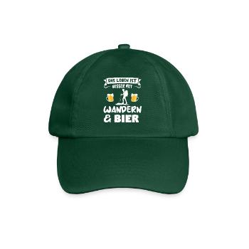 Wandern Bier Berg Geschenk - Baseballkappe - Flaschengrün - Vorne