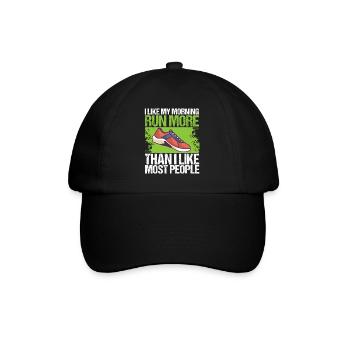 Marathon comme ma course matinale Courir - Casquette classique - noir/noir - Devant