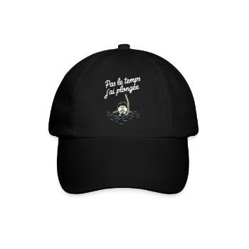 Pas Le Temps J'ai Plongée Sous Marine Humour - Casquette classique - noir/noir - Devant
