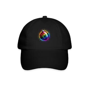Rainbow Christmas Ball LGBTQ Christmas - Baseball Cap - black/black - Front