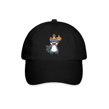 Raccoon Birthday Cake - Baseball Cap - black/black - Front