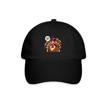 Lustiger Thanksgiving Truthahn - Baseballkappe - Schwarz/Schwarz - Vorne