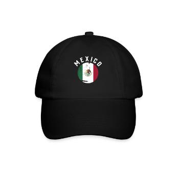 Mexico Mexico Mexican Gift Flag Football - Baseball Cap - black/black - Front