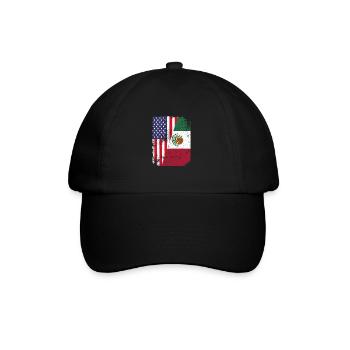 Mexico Mexico Mexican Gift Flag Football - Baseball Cap - black/black - Front