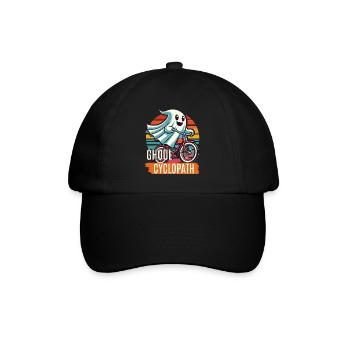 Bicycle riding ghost friend - Baseball Cap - black/black - Front