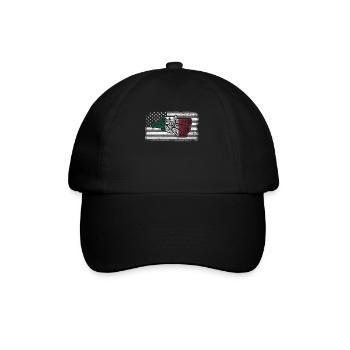Mexico Mexico Mexican Gift Flag Football - Baseball Cap - black/black - Front