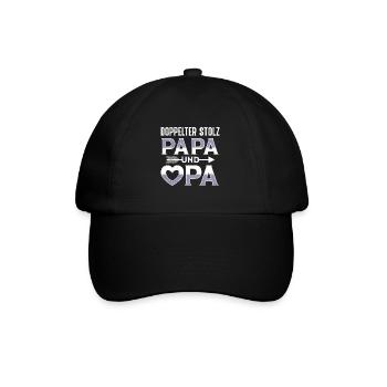 Großvater DOPPELTER STOLZ PAPA UND OPA Lustiges - Baseballkappe - Schwarz/Schwarz - Vorne