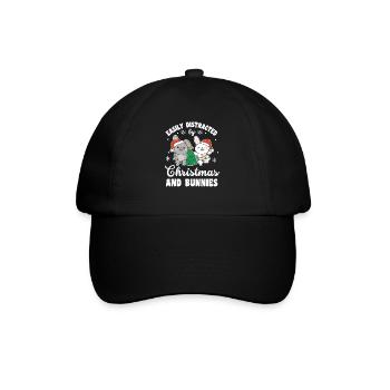 Facilement distrait par Noël et les lapins - Casquette classique - noir/noir - Devant