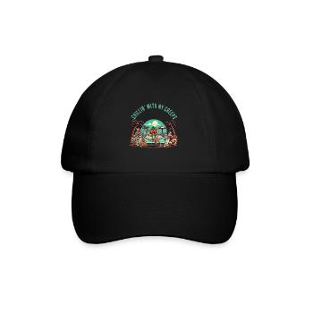 Chillin' Mit Meinen Creeps Kürbis - Baseballkappe - Schwarz/Schwarz - Vorne