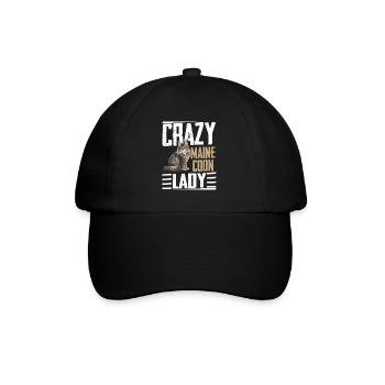 Crazy Maine Coon Lady Mother Kitten Cat - Baseballkappe - Schwarz/Schwarz - Vorne