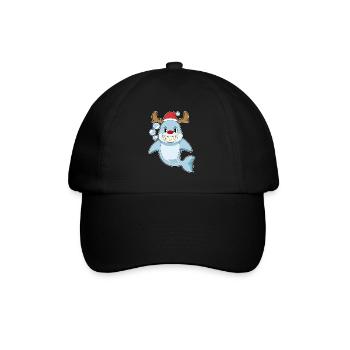 Shark Christmas Reindeer - Baseball Cap - black/black - Front