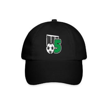 Fête d’anniversaire des enfants de football 5 ans - Casquette classique - noir/noir - Devant