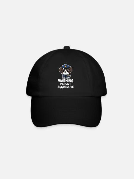Avertissement Motif de chien passif agressif - Casquette classique - noir/noir