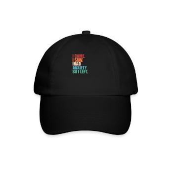Je suis venu, j’ai vu, j’avais de l’anxiété, je suis parti, drôle, introverti, - Casquette classique - noir/noir - Devant
