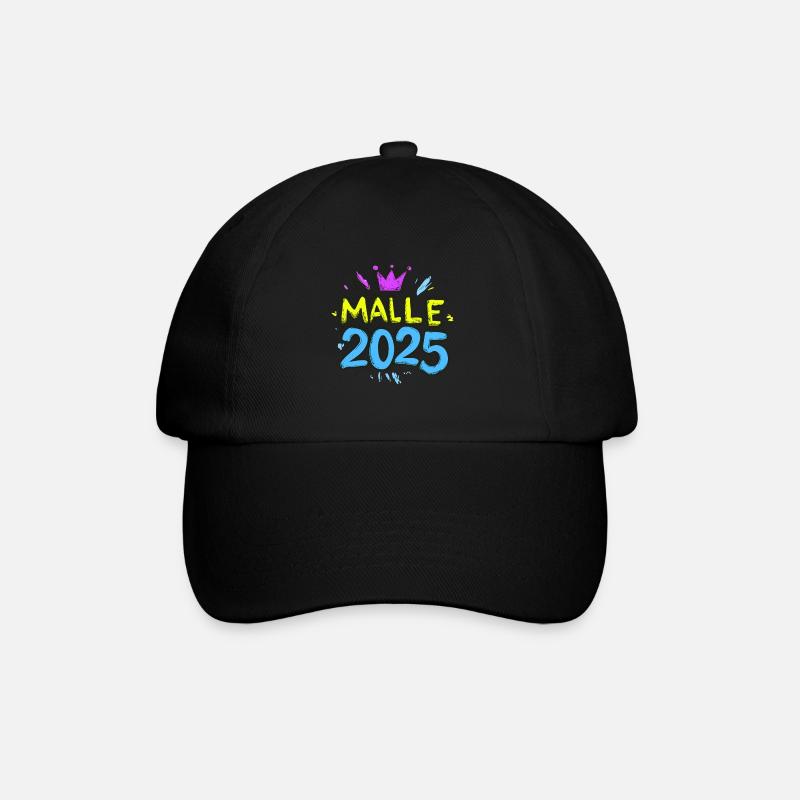 Malle 2025 Mallorca Urlaub - Baseballkappe - Schwarz/Schwarz