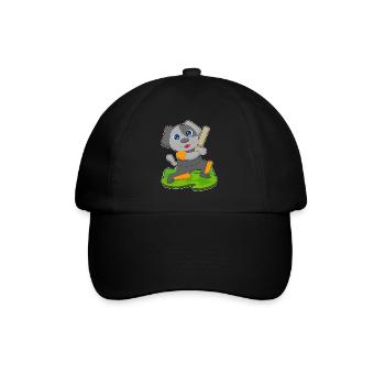 Chien Cricket Battes de cricket - Casquette classique - noir/noir - Devant