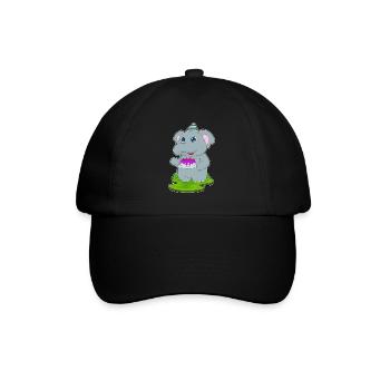 Gâteau d’anniversaire d’éléphant - Casquette classique - noir/noir - Devant