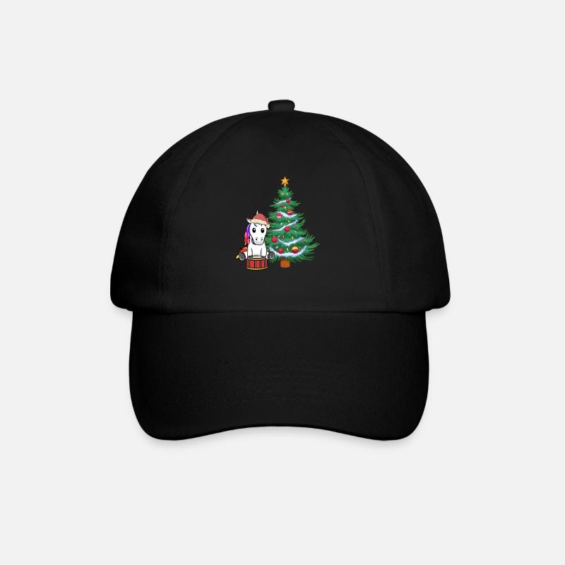 Einhorn Xmas Weihnachten Christmas Einhörner - Baseballkappe - Schwarz/Schwarz