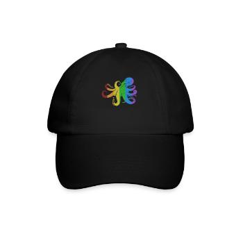 Octopus LGBT Rainbow Octopodes Octopoda - Baseball Cap - black/black - Front