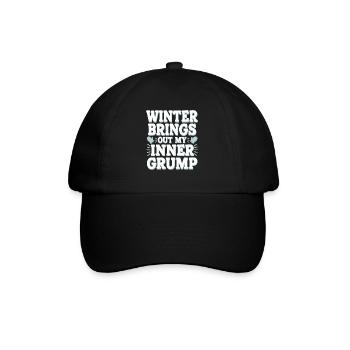 Winter-grumpy-cold-weather-complaints - Baseball Cap - black/black - Front
