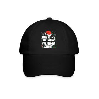This Is My Christmas Pajama Shirt Santa Nap Sleep - Baseball Cap - black/black - Front